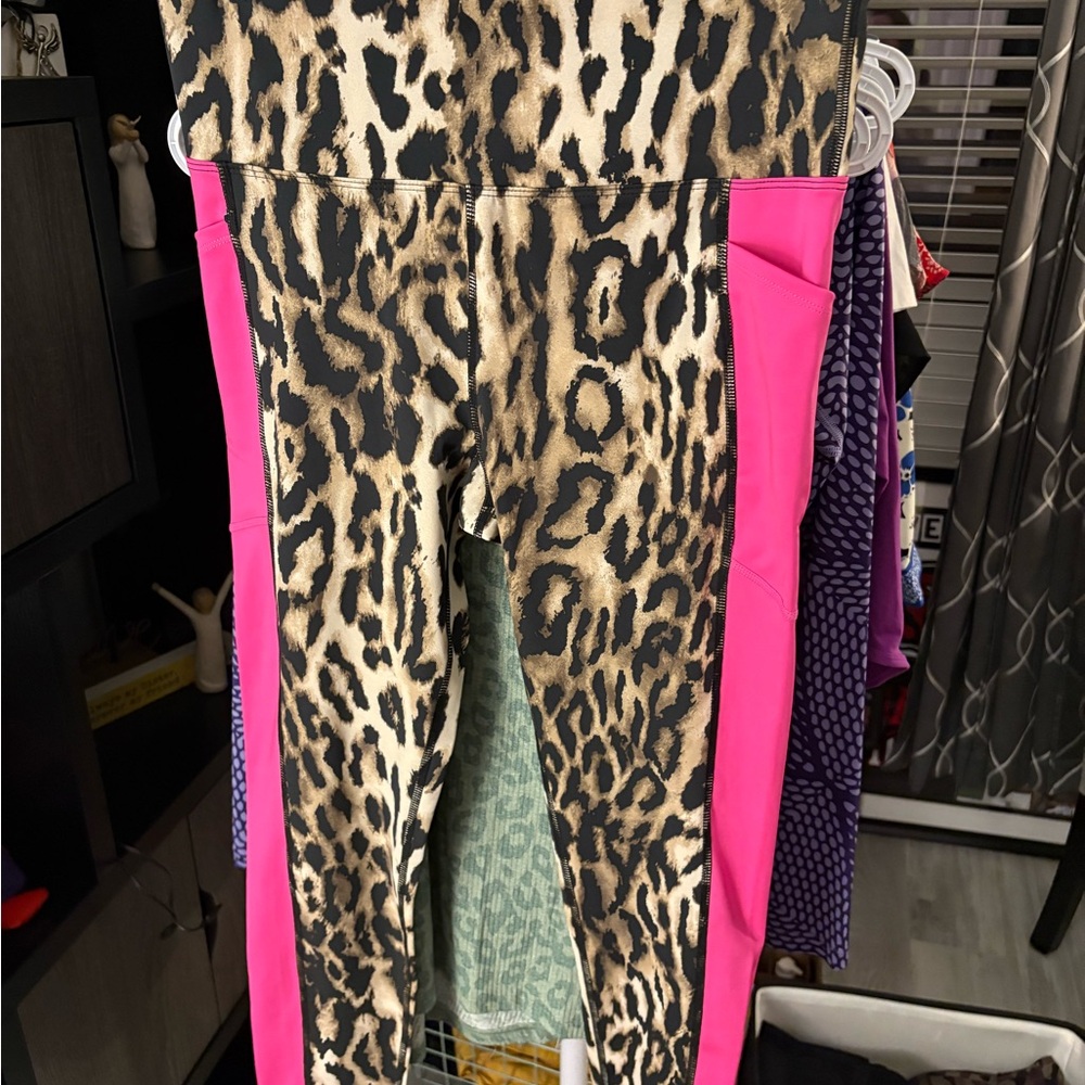 Leopard Print and Pink Leggings